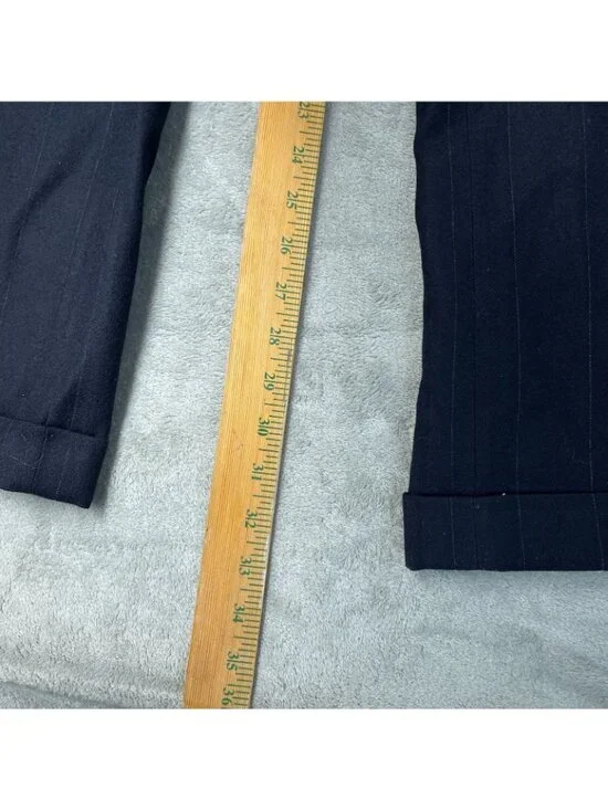 Vtg Polo By Ralph Lauren Men's 42R Double-Breasted Navy Pinstripe Suit JCK113 - Picture 14 of 16